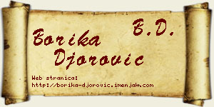 Borika Đorović vizit kartica